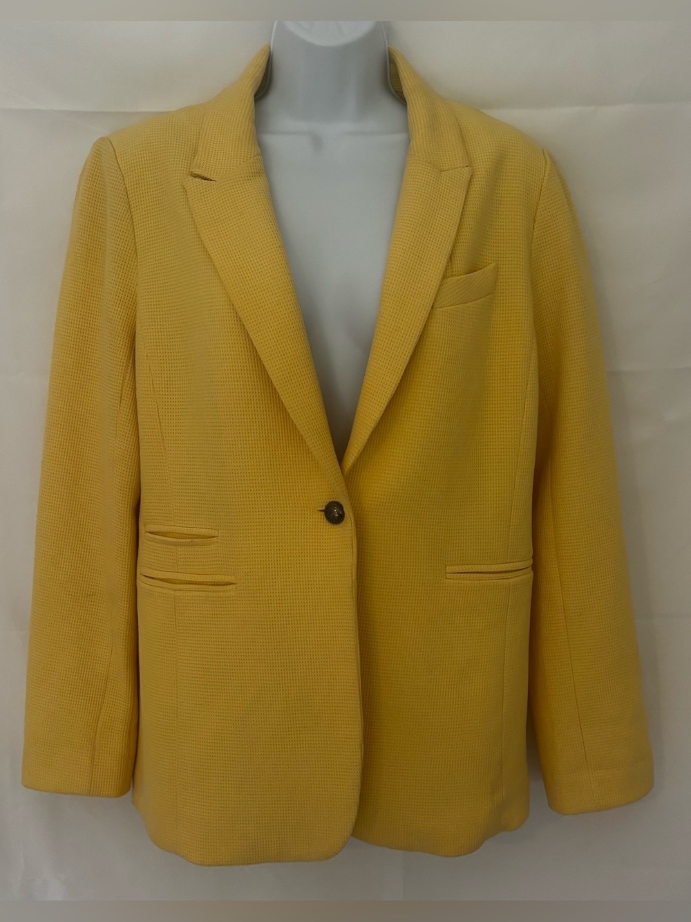 Philosophy Textured Yellow Blazer Jacket Sz 10.